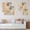 Designart - Butterfly One Line Drawing On Cubism Shapes II - Modern Print on Natural Pine Wood